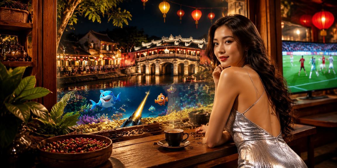 Người dùng tại Hội An ngồi cà phê buổi sáng, kiểm tra mã voucher ưu đãi trên điện thoại