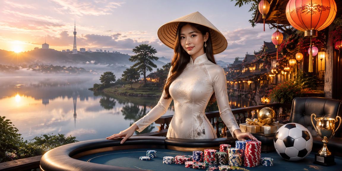 Người đội nón lá tại Hội An xem thông tin cá cược bóng đá trực tuyến