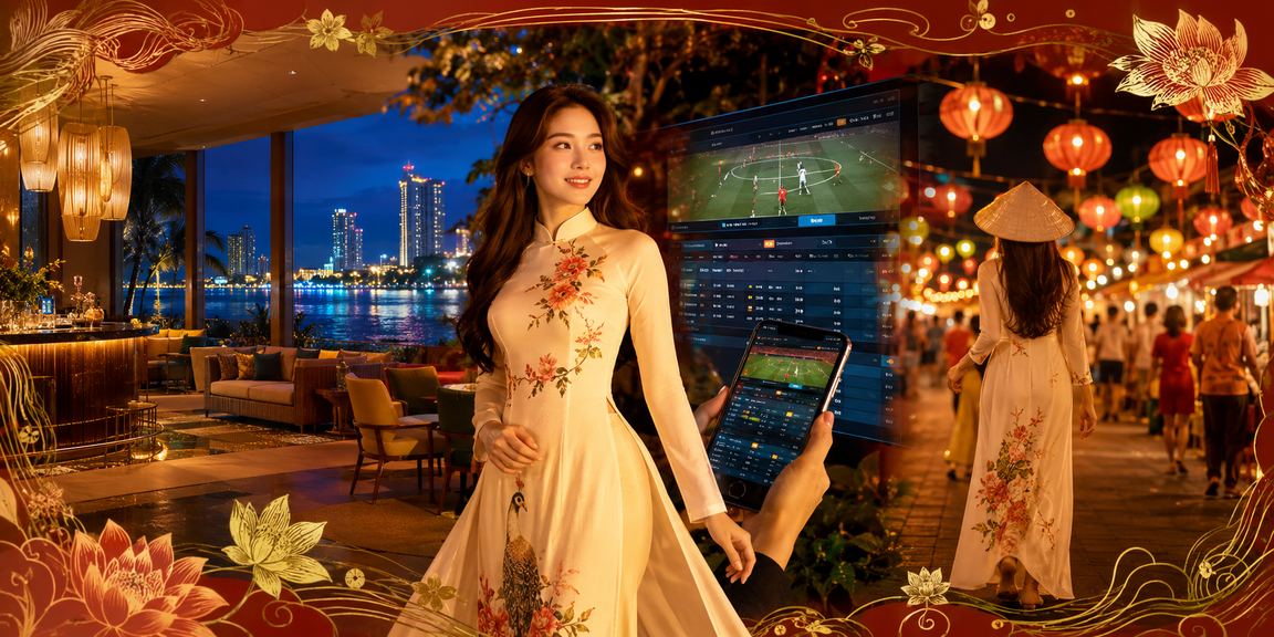 Chợ đêm Nha Trang sôi động, người dùng tranh thủ xem kết quả cược thể thao và kiểm tra voucher trên điện thoại